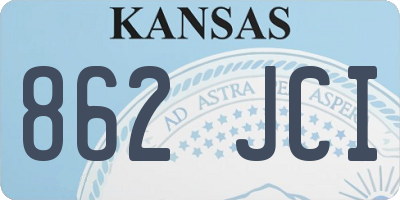 KS license plate 862JCI