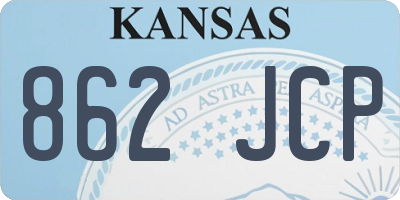 KS license plate 862JCP