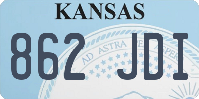 KS license plate 862JDI