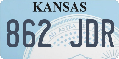 KS license plate 862JDR