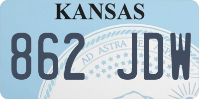 KS license plate 862JDW