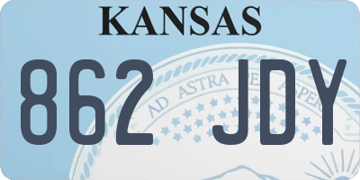 KS license plate 862JDY