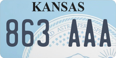 KS license plate 863AAA