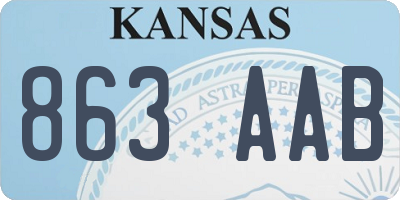 KS license plate 863AAB