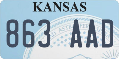 KS license plate 863AAD