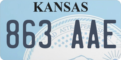 KS license plate 863AAE