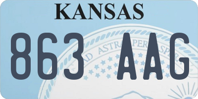 KS license plate 863AAG