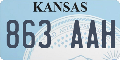 KS license plate 863AAH