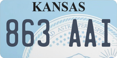 KS license plate 863AAI