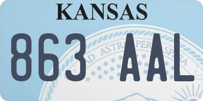 KS license plate 863AAL