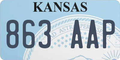 KS license plate 863AAP