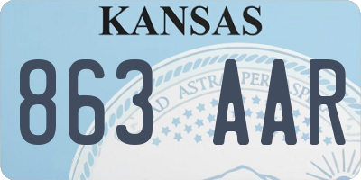 KS license plate 863AAR