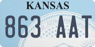 KS license plate 863AAT