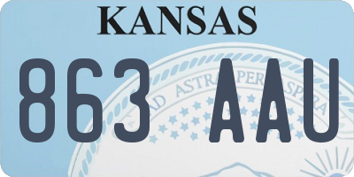 KS license plate 863AAU