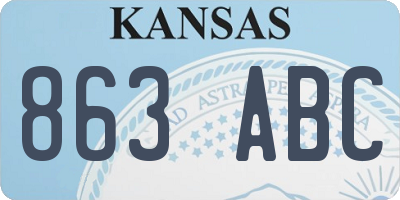 KS license plate 863ABC