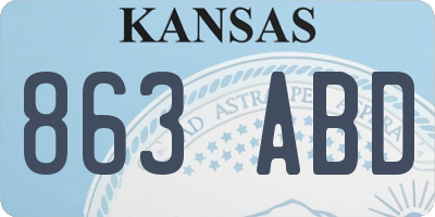KS license plate 863ABD