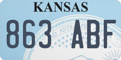 KS license plate 863ABF