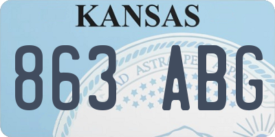 KS license plate 863ABG