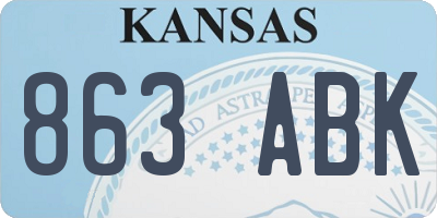 KS license plate 863ABK