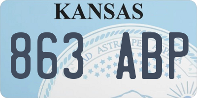 KS license plate 863ABP