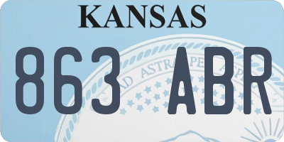 KS license plate 863ABR