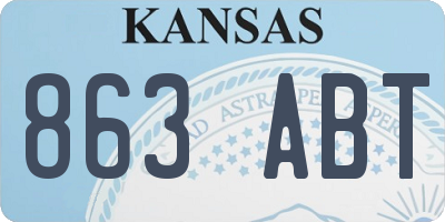 KS license plate 863ABT
