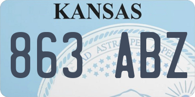 KS license plate 863ABZ