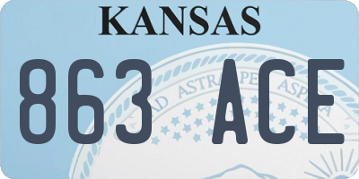 KS license plate 863ACE