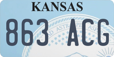 KS license plate 863ACG