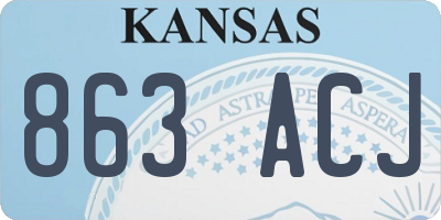 KS license plate 863ACJ