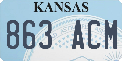 KS license plate 863ACM