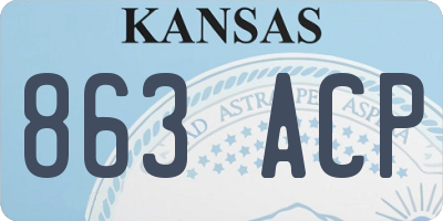 KS license plate 863ACP
