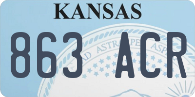 KS license plate 863ACR