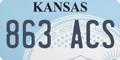 KS license plate 863ACS