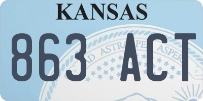 KS license plate 863ACT