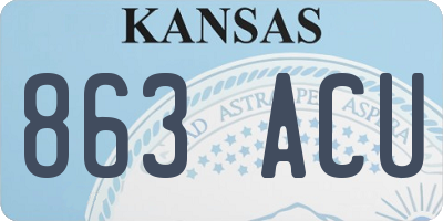 KS license plate 863ACU
