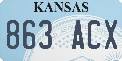 KS license plate 863ACX