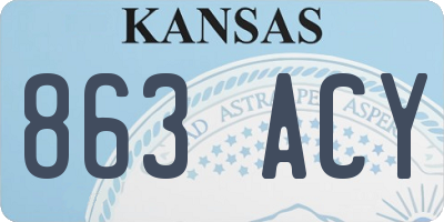 KS license plate 863ACY