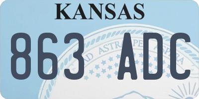 KS license plate 863ADC