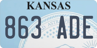 KS license plate 863ADE