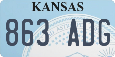 KS license plate 863ADG