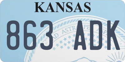 KS license plate 863ADK