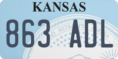 KS license plate 863ADL