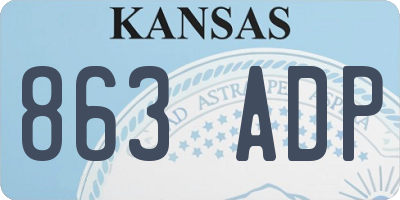 KS license plate 863ADP