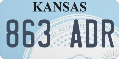 KS license plate 863ADR