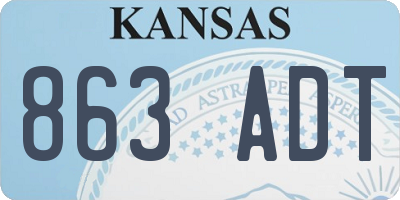 KS license plate 863ADT