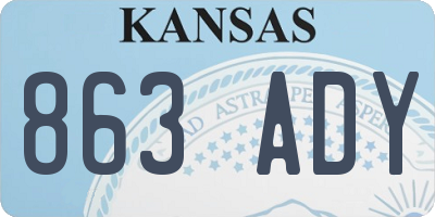 KS license plate 863ADY