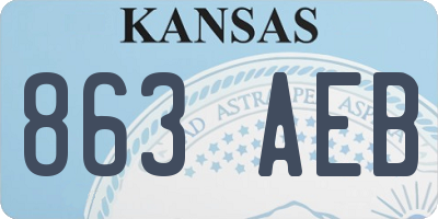 KS license plate 863AEB