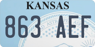 KS license plate 863AEF