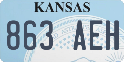 KS license plate 863AEH